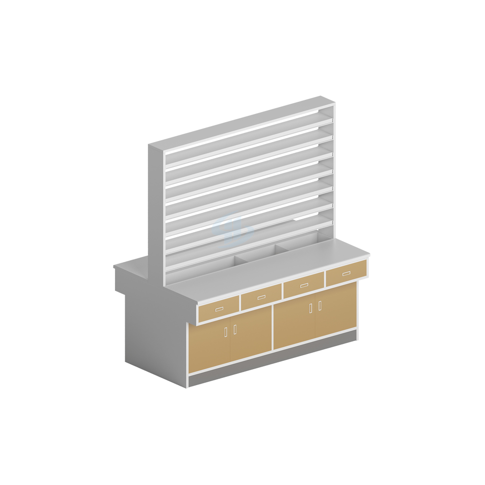 Double upper shelf lower door western medicine cabinet